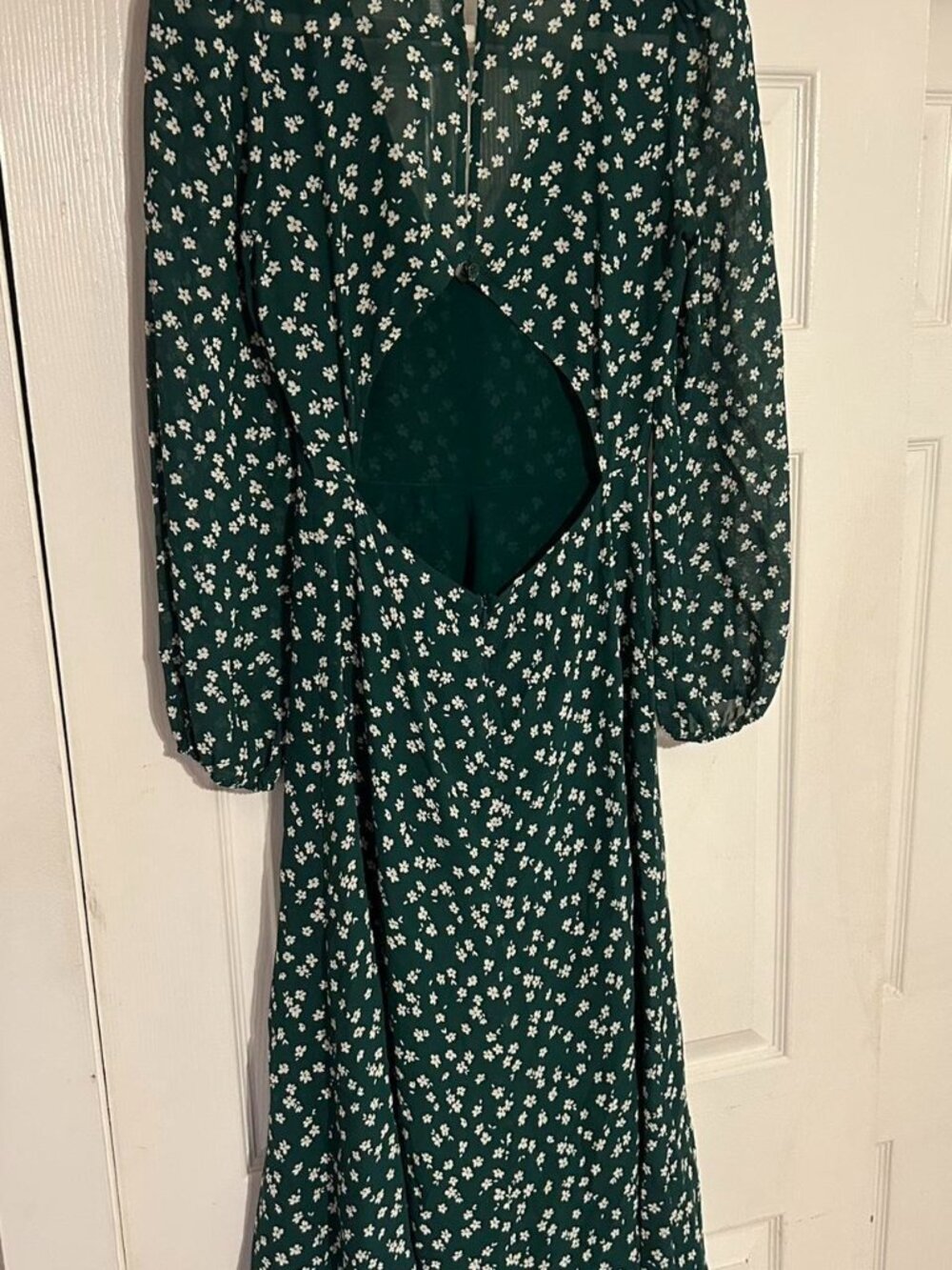 Reformation Green Maxi Dress with Sleeves Size 4